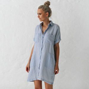 ETHICAL NWT Seaside Tones Linen Tunic Blue